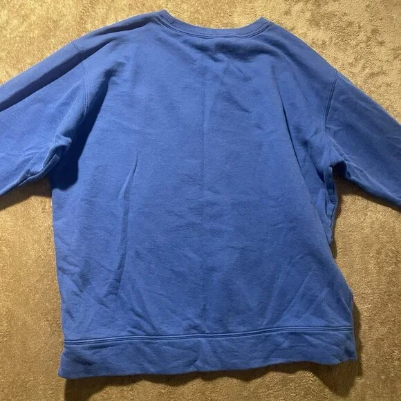 Victorias Secret PINK Shirt Womens Sz Large Sweatshirt Royal Blue Crewneck Long - Picture 3 of 5